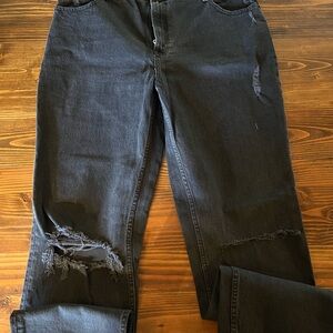 Abercrombie & Fitch Black Distressed Boyfriend Jeans